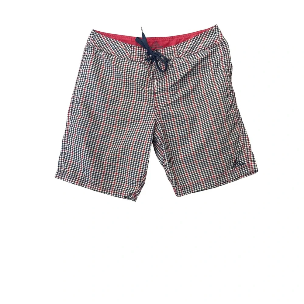 Mens Prana Check Plaid‎ UPF 50+ Board Swim Shorts Trunks 30 8